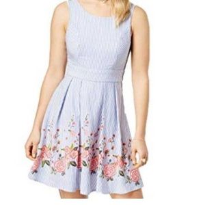 Trixxi brand dress, size 5, never worn/no tags attached. Blue/white stripe